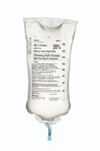 [2B6186] Baxter™ 20% PROSOL - sulfite-free Injection, 2000 mL in VIAFLEX Container. Pharmacy Bulk Package