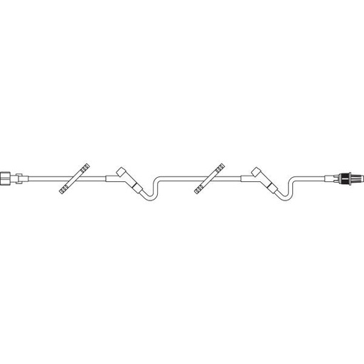 [2C6612] Baxter™ Extension Set, Standard Bore , 2 INTERLINK Injection Sites, Retractable Collar, 43"