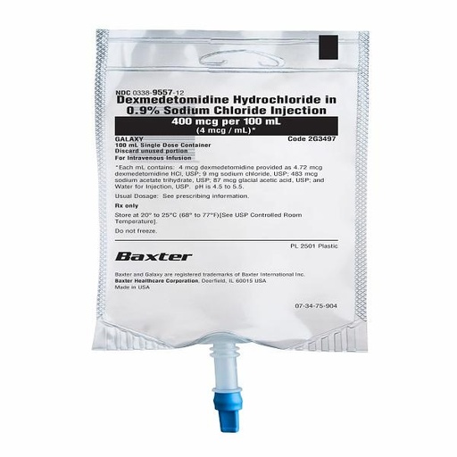 [2G3497] Baxter™ Dexmedetomidine Hydrochloride 4 mcg/mL in 0.9% Sodium Chloride injection (400 mcg/100 mL)