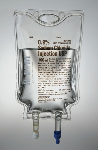 [2B1309] Baxter™ 0.9% Sodium Chloride Injection, USP, 100 mL VIAFLEX Container, Multi Pack