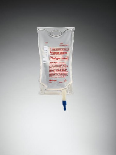 [2B0827] Baxter™ Highly Concentrated Potassium Chloride Injection, 20 mEq/100 mL in VIAFLEX Container