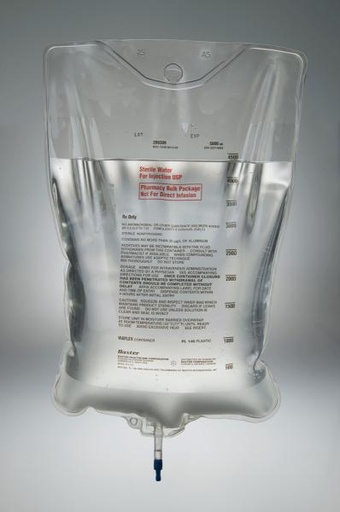 [2B0309] Baxter™ Sterile Water for Injection, 5000 mL VIAFLEX Container. Pharmacy Bulk Package