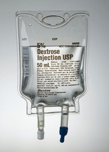 [2B0088] Baxter™ 5% Dextrose Injection, USP, 50 mL VIAFLEX Container, Multi Pack