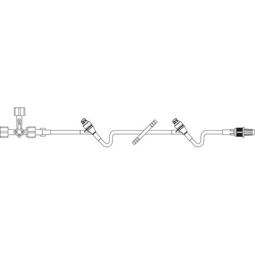 [2C8607] Baxter™ Stopcock Extension Set, 4-Way Large Bore, 2 CLEARLINK Valves, 40"