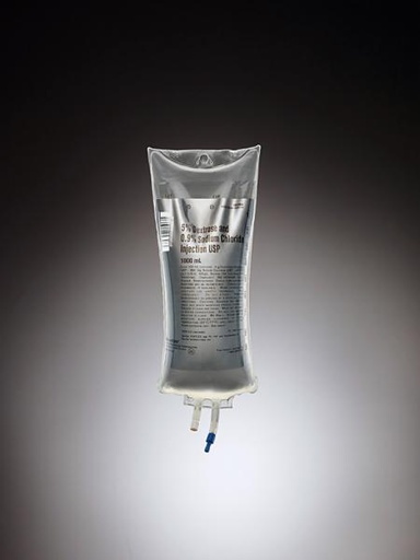 [2B1064X] Baxter™ 5% Dextrose and 0.9% Sodium Chloride Injection, USP, 1000 mL VIAFLEX Container