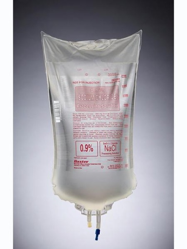 [2B7207] Baxter™ 0.9% Sodium Chloride Processing Solution, 3000 mL VIAFLEX Container