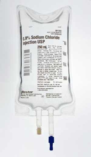 [2B1322Q] Baxter™ 0.9% Sodium Chloride Injection, USP, 250 mL VIAFLEX Container