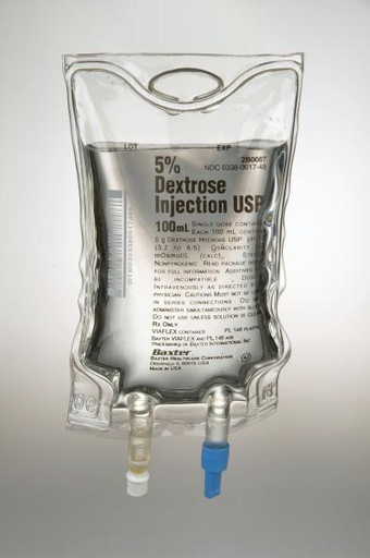 [2B0087] Baxter™ 5% Dextrose Injection, USP, 100 mL VIAFLEX Plastic Container