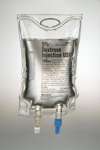 [2B0087] Baxter™ 5% Dextrose Injection, USP, 100 mL VIAFLEX Plastic Container