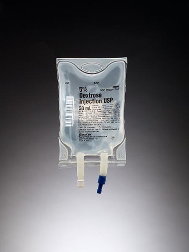 [2B0086] Baxter™ 5% Dextrose Injection, USP, 50 mL VIAFLEX Plastic Container(RX)