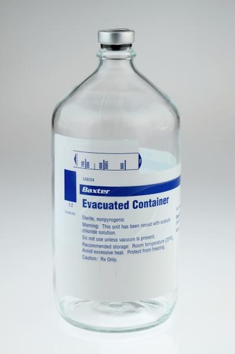 [1A8504] Baxter™ Evacuated Glass Container 1000 mL (Rx)