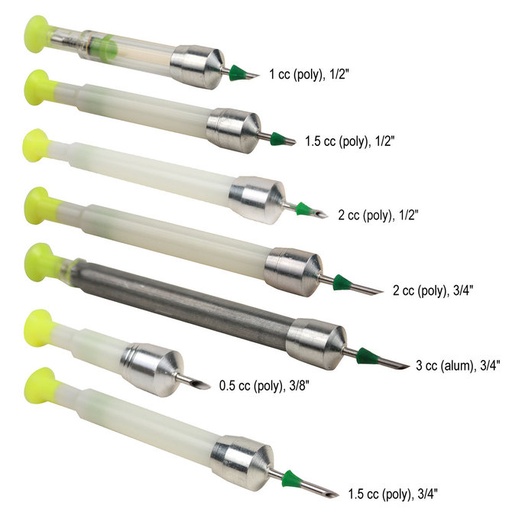 [2P3G] Pneu-Dart Type P Disposable RDD Device, 2cc with Gel Collar, Yellow, 14g x 0.75" Needle