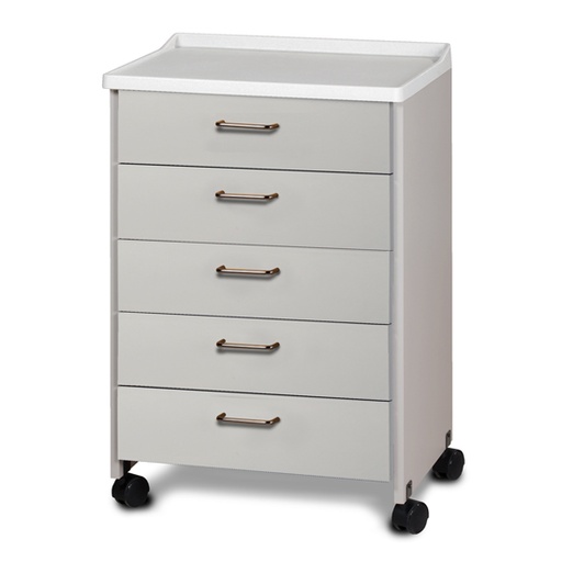 [8950-A] Molded Top, Mobile Treatment Cabinet with 5 Drawers