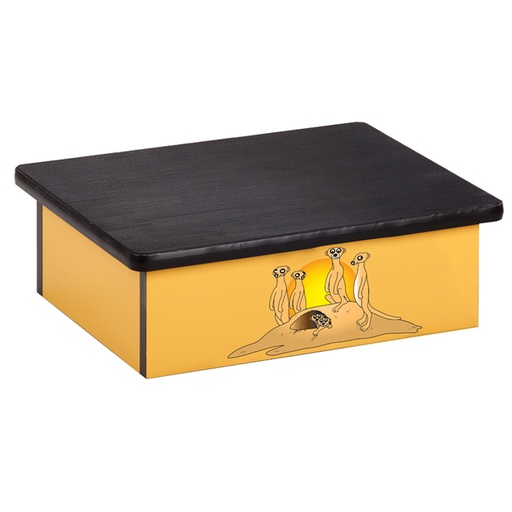 [10-SM] Serengeti Meerkats Yellow Laminate Step Stool