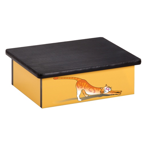 [10-AC] Stretching Cat Laminate Step Stool
