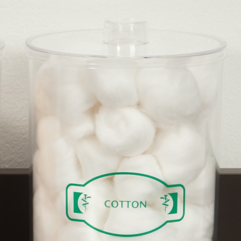 [T-70] Labeled, Clear Plastic, Sundry Jars