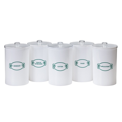 [T-60] Labeled, Clear Plastic, Sundry Jars