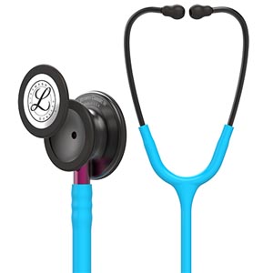 [5872] 3M Littmann Classic Iii Stethoscope, Smoke CP, Turquoise Tubing