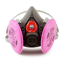 [6300Q] 3M Probed Reusable Respirator Assembly Mask, P100 Filter L 4ct