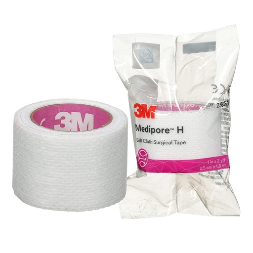 [2860S-1] 3M Medipore Cloth Surgical Tape, 1"x2 yds, Individually Packaged 72ct 