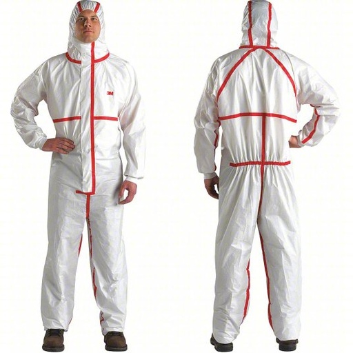 [4565-BLK-4XL] 3M Chemical Protective Coverall 4XL White Disposable, 25/cs