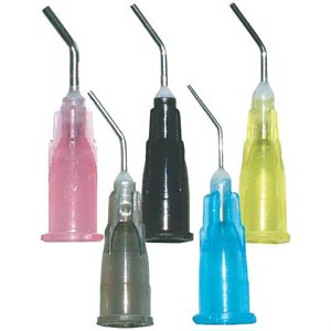 [URN-55222G] Dukal Corporation Pre-Bent Dispensing Tips, 22 Gauge, Gray, 100/bx