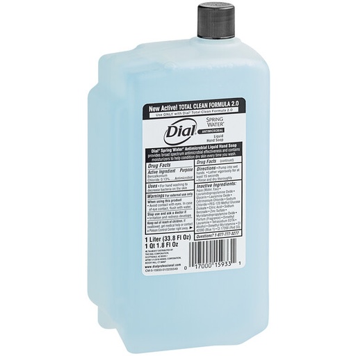 [1700015934] Dial Corporation Antimicrobial Liquid Hand Soap, 1 Liter, 8/cs