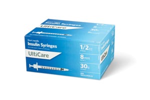 [09359] UltiMed, Inc. Insulin Syringe, 1/2cc, 30G x 5/16", 100/bx