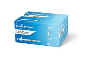 [09459] UltiMed, Inc. Insulin Syringe, 1/2cc, 31G x 5/16", 100/bx