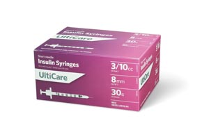 [09339] UltiMed, Inc. Insulin Syringe, 3/10cc, 30G x 5/16", 100/bx