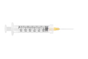 [63008] UltiMed, Inc. Safety Syringe, Detachable Needle, 3mL, 25G x 1", 100/bx