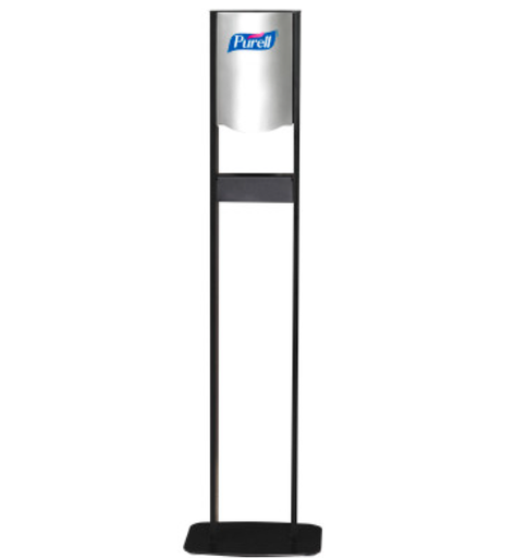 [2454-DS] GOJO Industries, Inc. Purell Elite TFX Floor Stand, Black/Silver, 1/cs