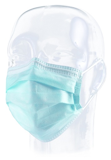 [15900] Aspen Surgical Mask, Procedure, FluidGard 120, Blue, 500/cs