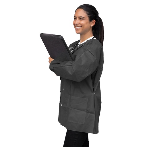 [UGJ-6500-XL] Dukal Corporation FitMe Lab Jackets, X-Large, Black, 10/bg