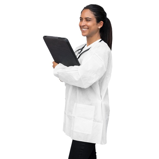 [UGJ-6502-XL] Dukal Corporation FitMe Lab Jackets, X-Large, White, 10/bg