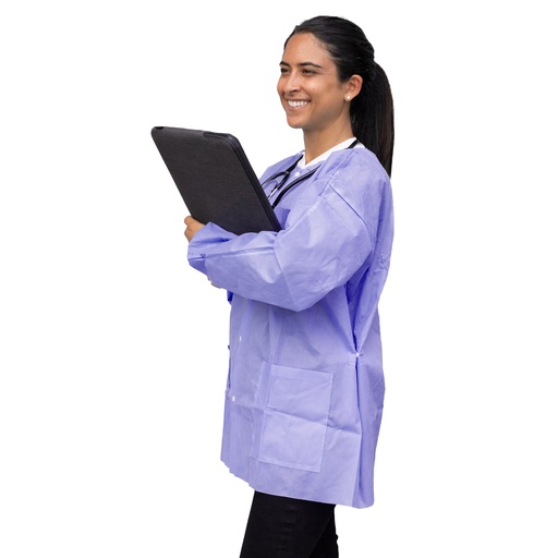 [UGJ-6504-L] Dukal Corporation FitMe Lab Jackets, Large, Lavender, 10/bg