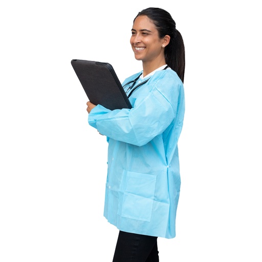[UGJ-6501-M] Dukal Corporation FitMe Lab Jackets, Medium, Sky Blue, 10/bg