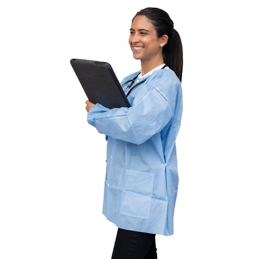 [UGJ-6503-M] Dukal Corporation FitMe Lab Jackets, Medium, Ciel Blue, 10/bg