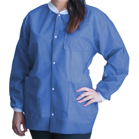 [UGJ-6513-M] Dukal Corporation FitMe Lab Jackets, Medium, Medical Blue, 10/bg