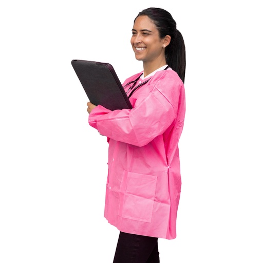 [UGJ-6509-S] Dukal Corporation FitMe Lab Jackets, Small, Raspberry Pink, 10/bg
