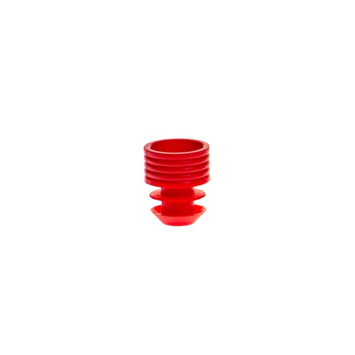 [T404-3R] Simport Scientific Flange Plug Cap, 12mm, Polyethylene, Red, 1000/pk