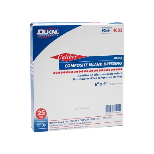 [4083] Dukal Corporation Composite Island Dressing, 6 x 6, 25/bx, 4 bx/cs