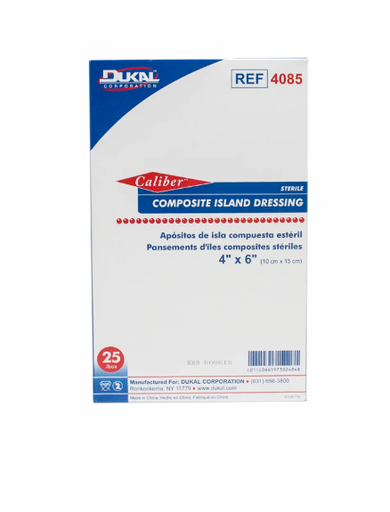 [4085] Dukal Corporation Composite Island Dressing, 4" x 6", 25/bx, 4 bx/cs