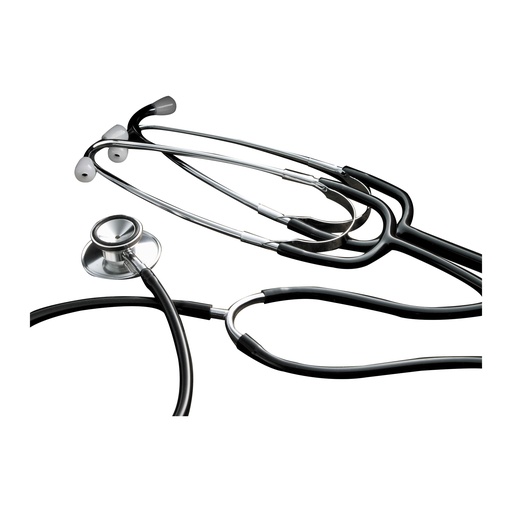 [1204] Dukal Corporation Stethoscope, Aluminum, Black, 2HD, 22"