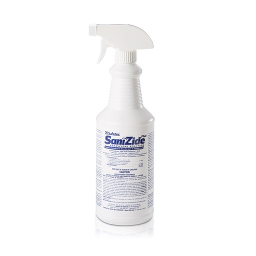 [34810] Safetec of America SaniZide Plus, 32 oz. Bottle with Sprayer, 6/cs