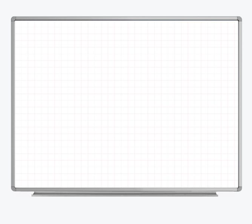 [WB4836LB] Luxor Dry Erase Magnetic Wall-Mount Ghost Grid White Board, 48x36, Aluminum Frame