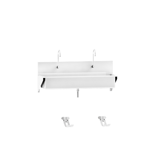 [1317879003] Blickman Industries Windsor Scrub Sink, (2) Place, Foot Action Control