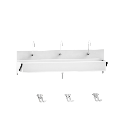 [1317880003] Blickman Industries Windsor Scrub Sink, (3) Place, Foot Action Control