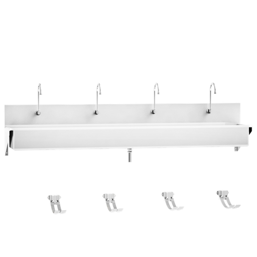 [1317881003] Blickman Industries Windsor Scrub Sink, (4) Place, Foot Action Control