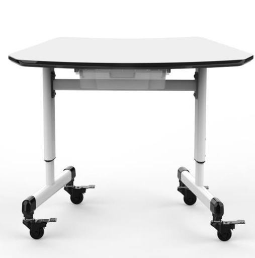 [MBS-DESK] Luxor Height-Adjustable Trapezoid Student Desk w/Drawer